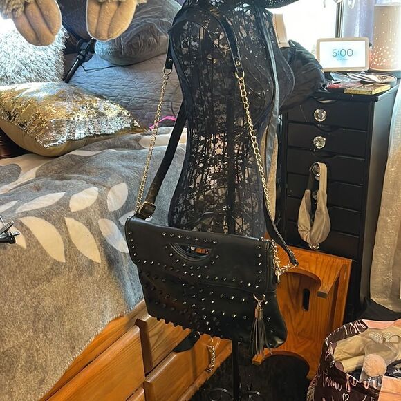 Mms black studded envelope pocketbook/purse handbag - Picture 7 of 12